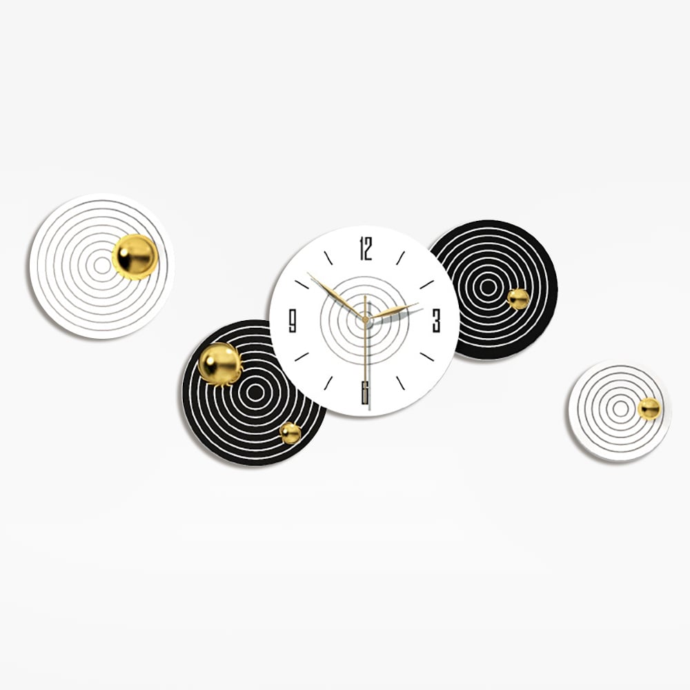 HMR - 20.5" Modern 3D Round Black & White Wall Clock