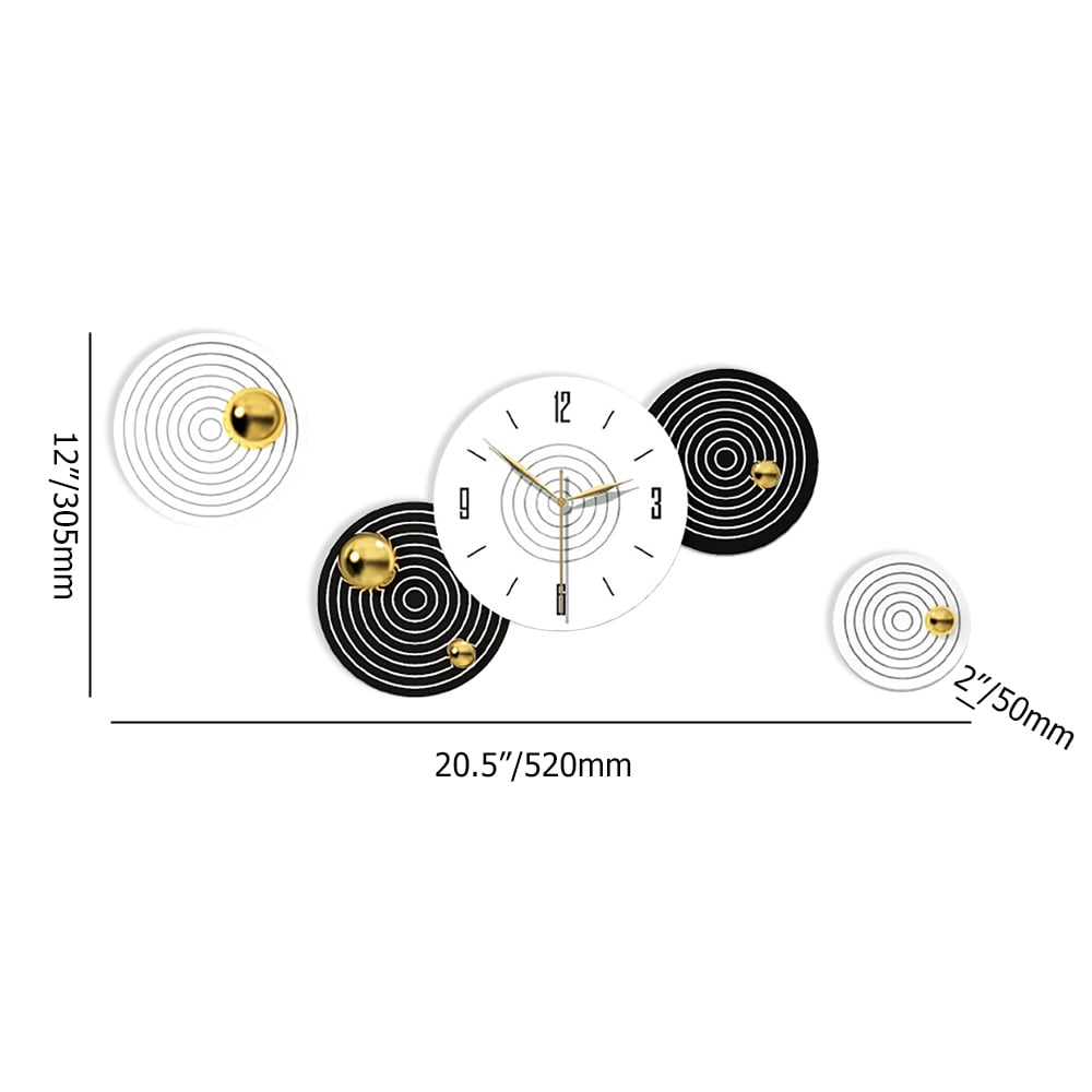 HMR - 20.5" Modern 3D Round Black & White Wall Clock