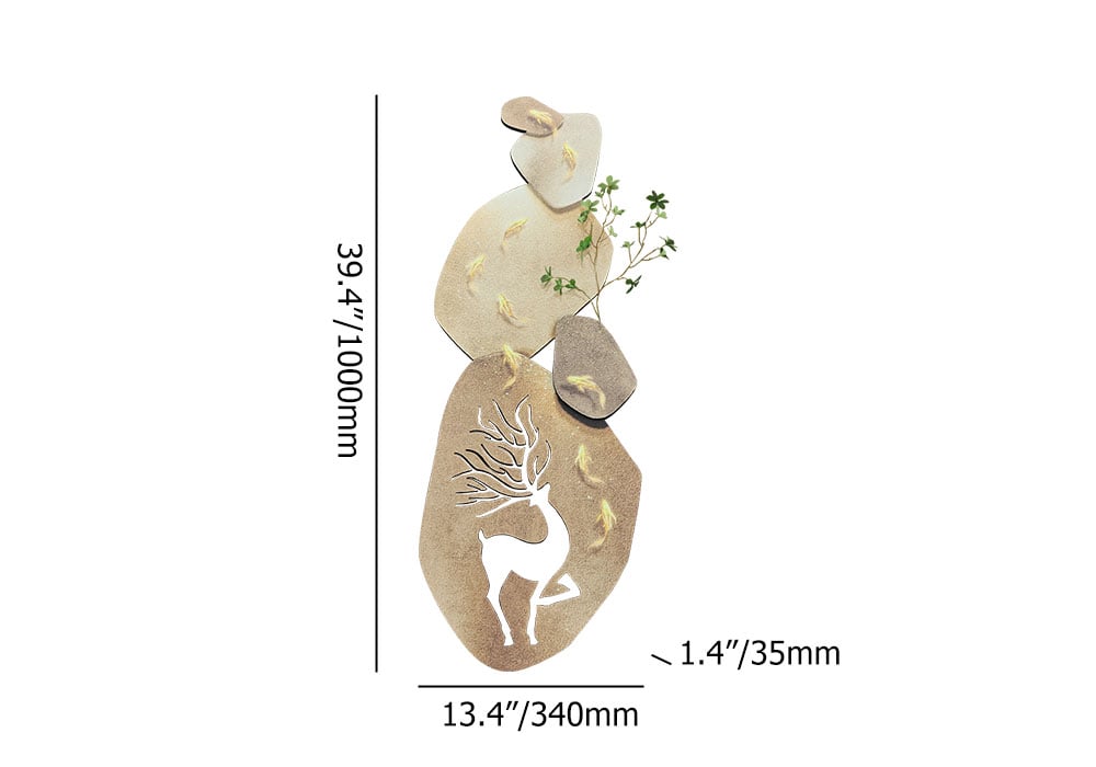 HMR - Japandi 3D Deer LED Light Wall Decorative Painting Creative Living Room Decor