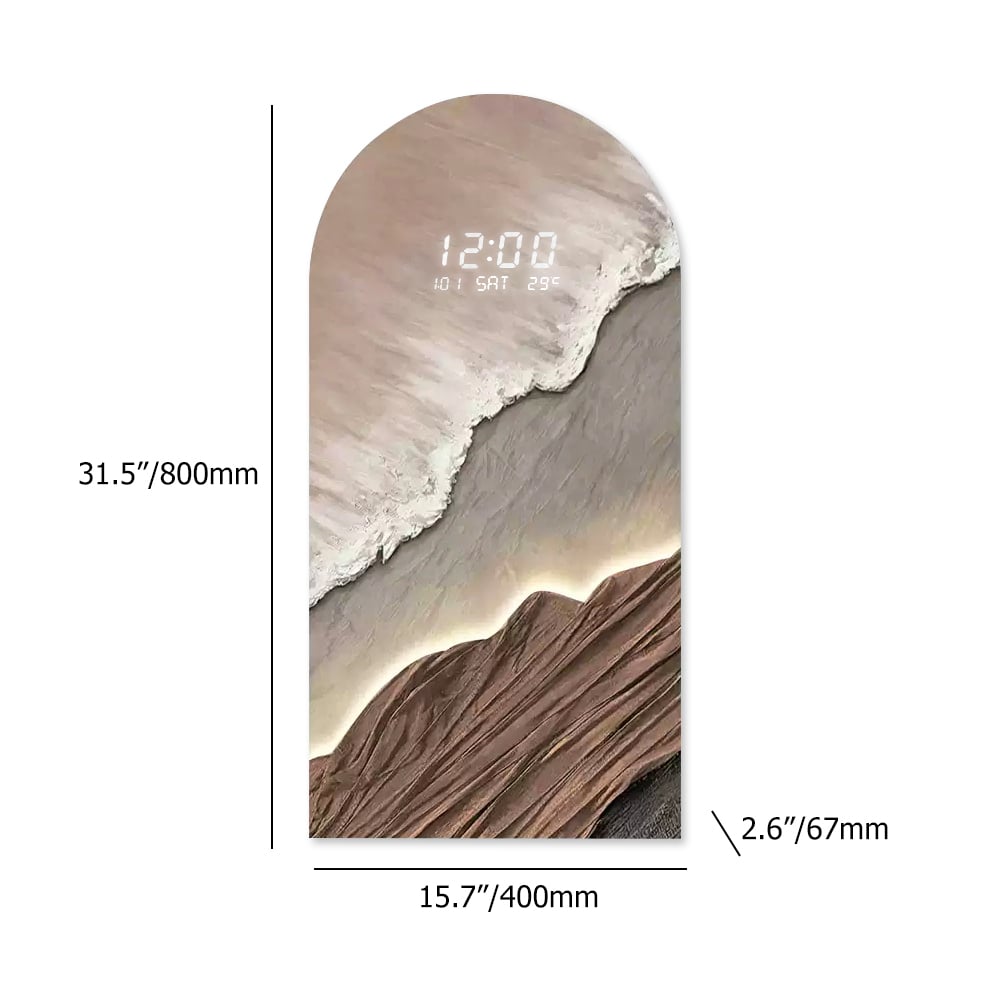 HMR - Modern Wall Art LED Digital Clock with Artistic Texture