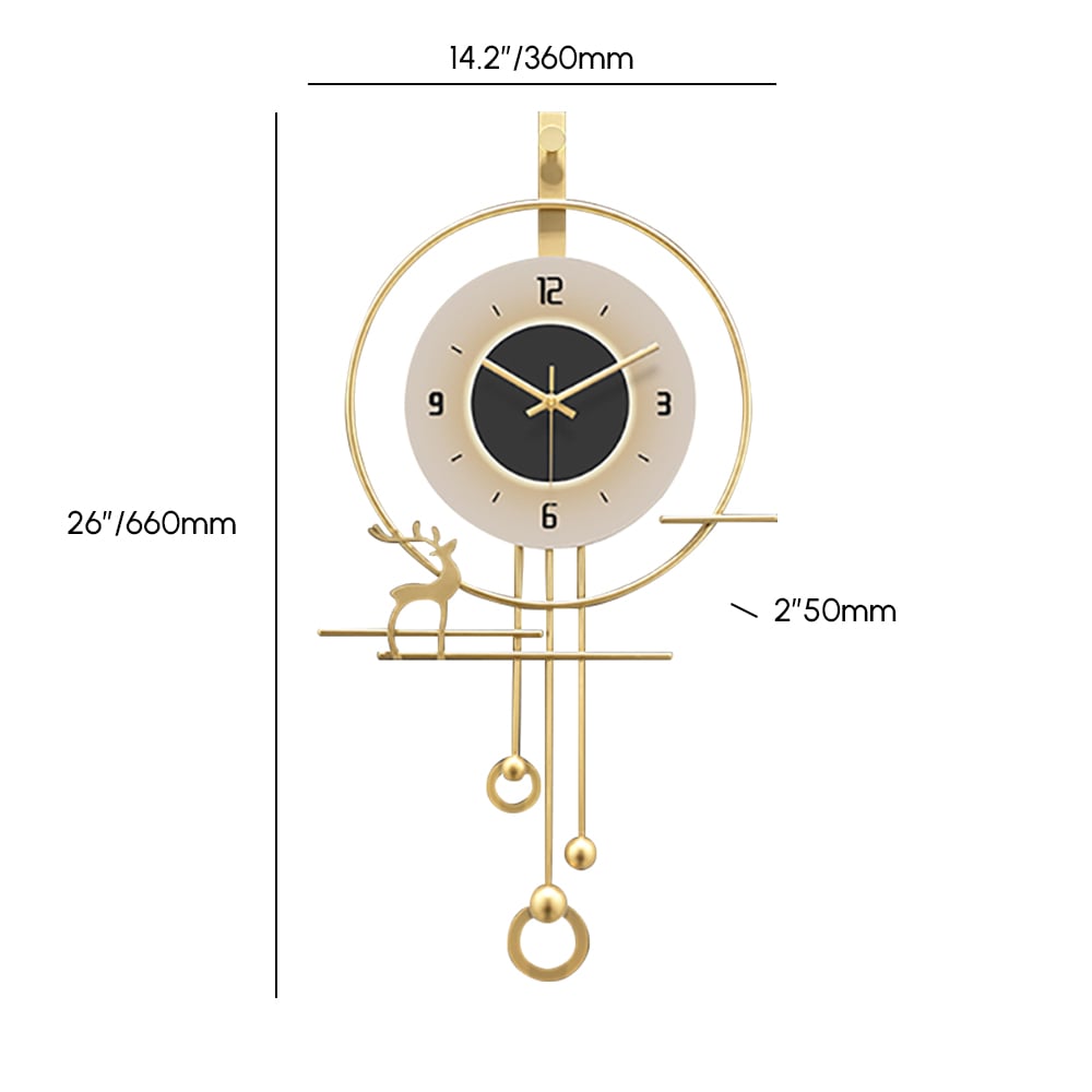 HMR - Oversized Modern Wall Decor Digital Wall Clock with LED Light Stripe