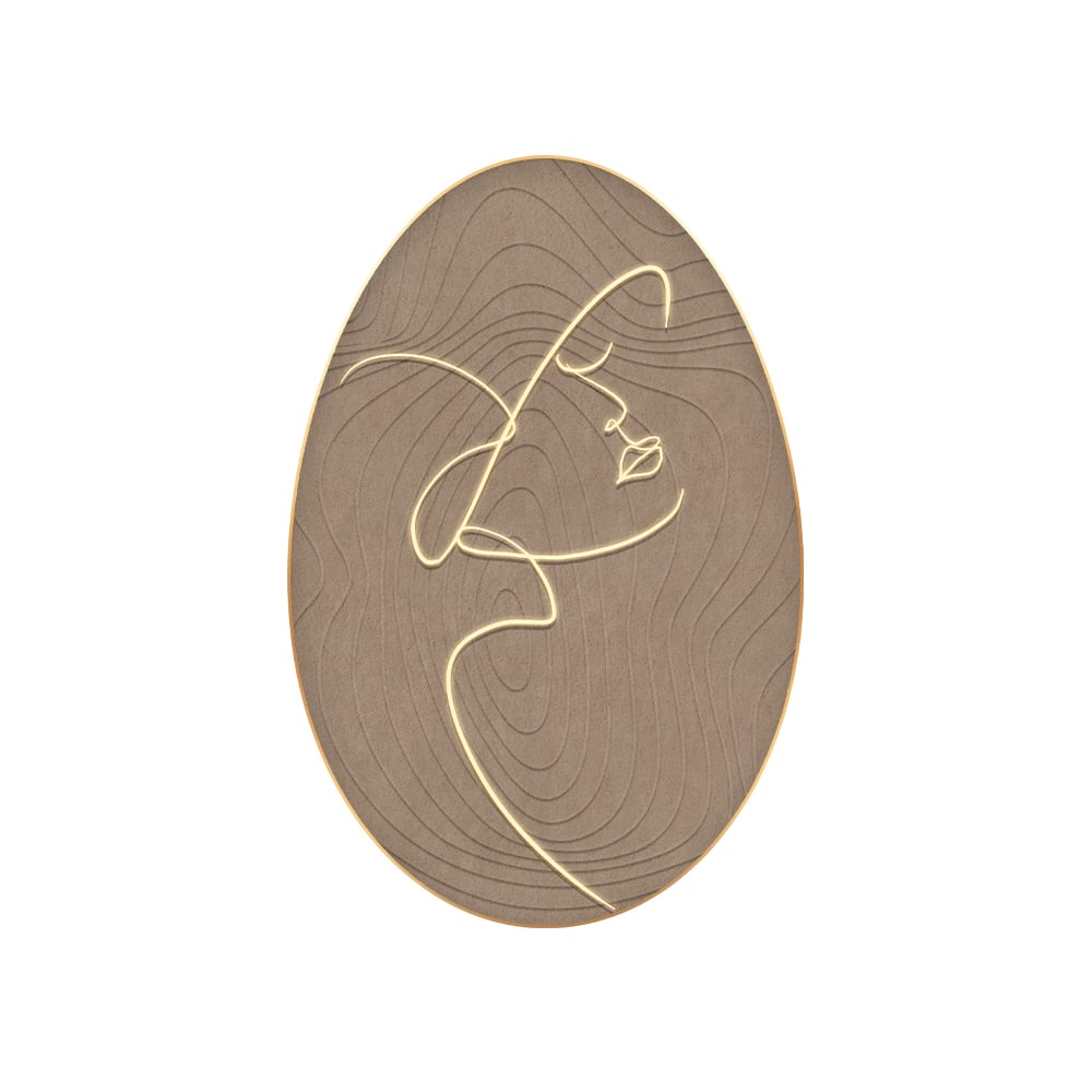 HMR - 31.5" Oval LED Abstract Wall Art Modern Woman Face Sculpture Decor Living Room Bedroom