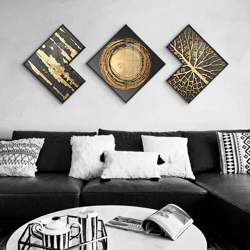 HMR - 3-Piece Modern Look Interior Decor Abstract Wall Art Set