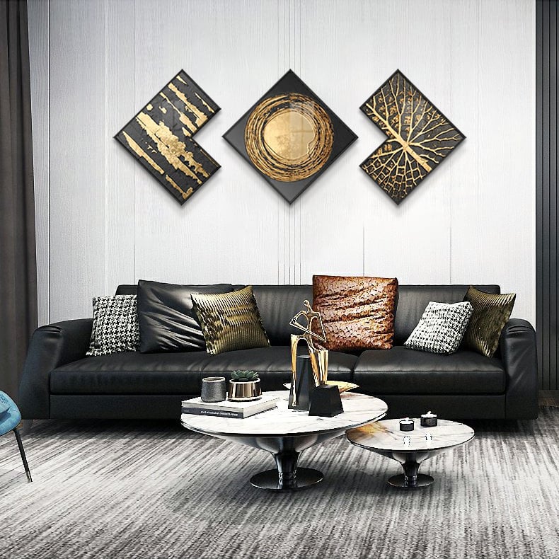 HMR - 3-Piece Modern Look Interior Decor Abstract Wall Art Set