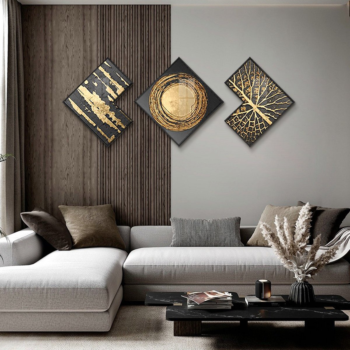 HMR - 3-Piece Modern Look Interior Decor Abstract Wall Art Set