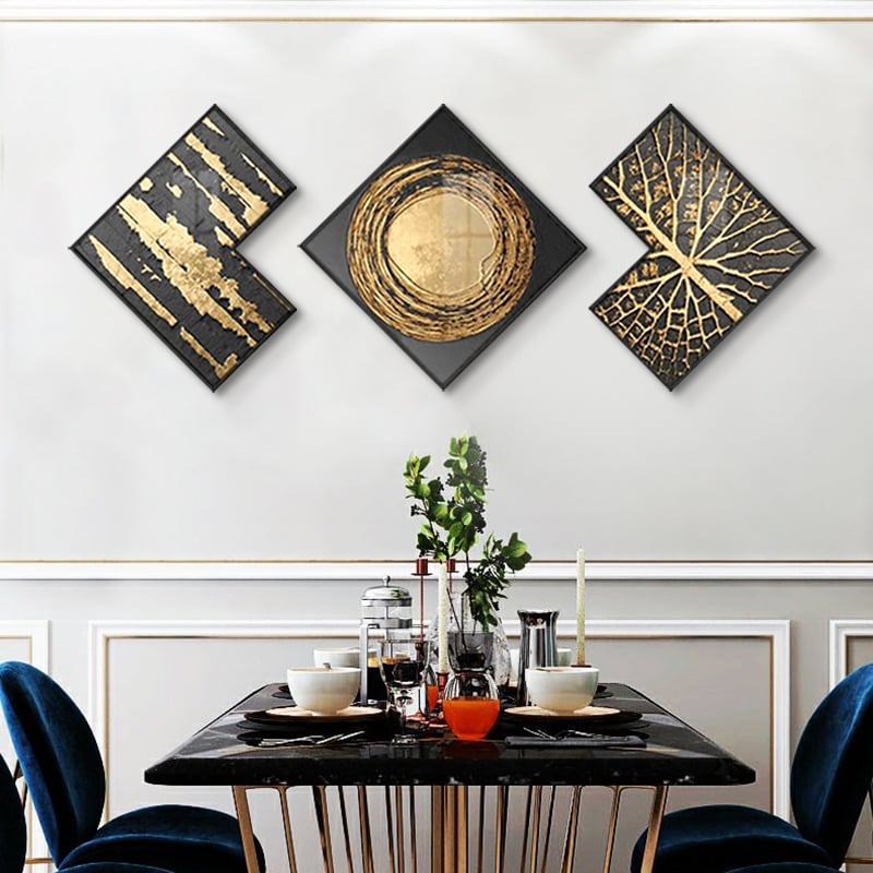HMR - 3-Piece Modern Look Interior Decor Abstract Wall Art Set