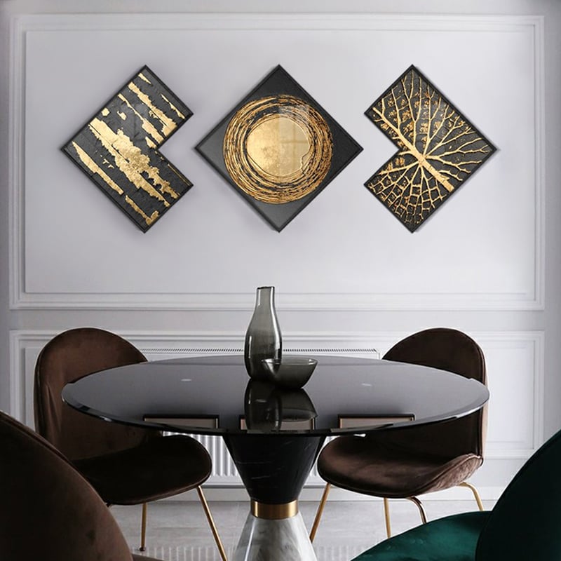 HMR - 3-Piece Modern Look Interior Decor Abstract Wall Art Set