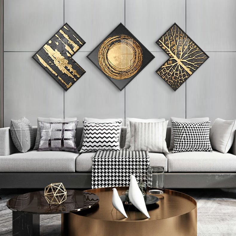 HMR - 3-Piece Modern Look Interior Decor Abstract Wall Art Set
