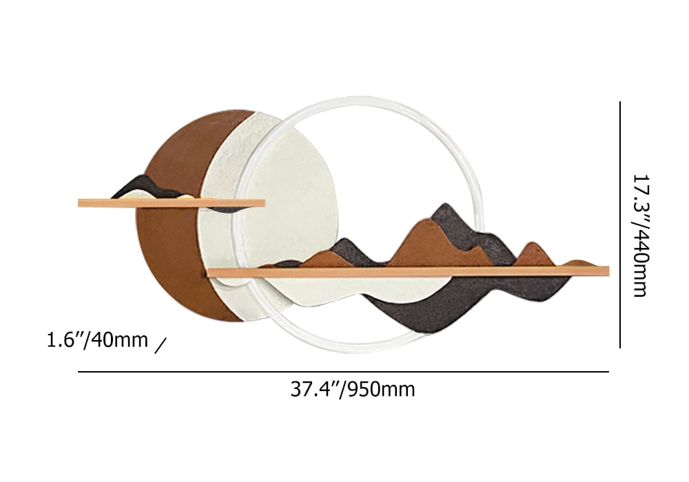 HMR - 3D Abstract Mountain Wall Decor Modern Geometric Round Painting Art Living Room Bedroom