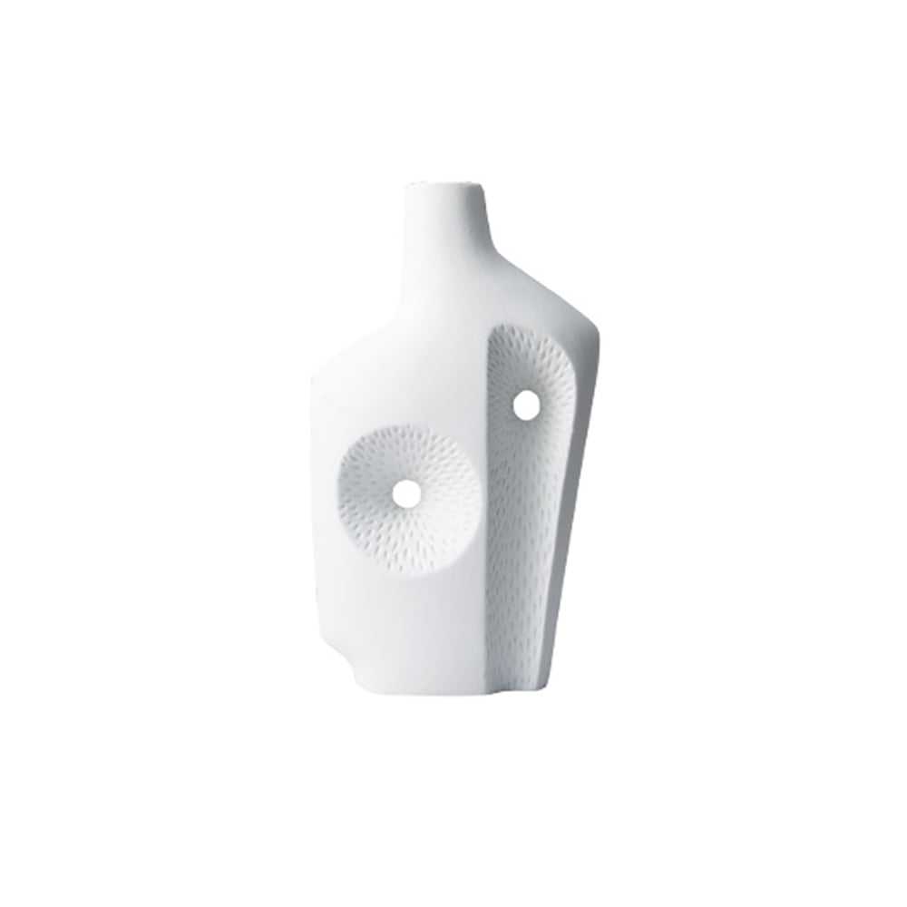 HMR - Modern White Resin Flower Vase Sculpture Home Decorative Figurine Object Desk Decor Art