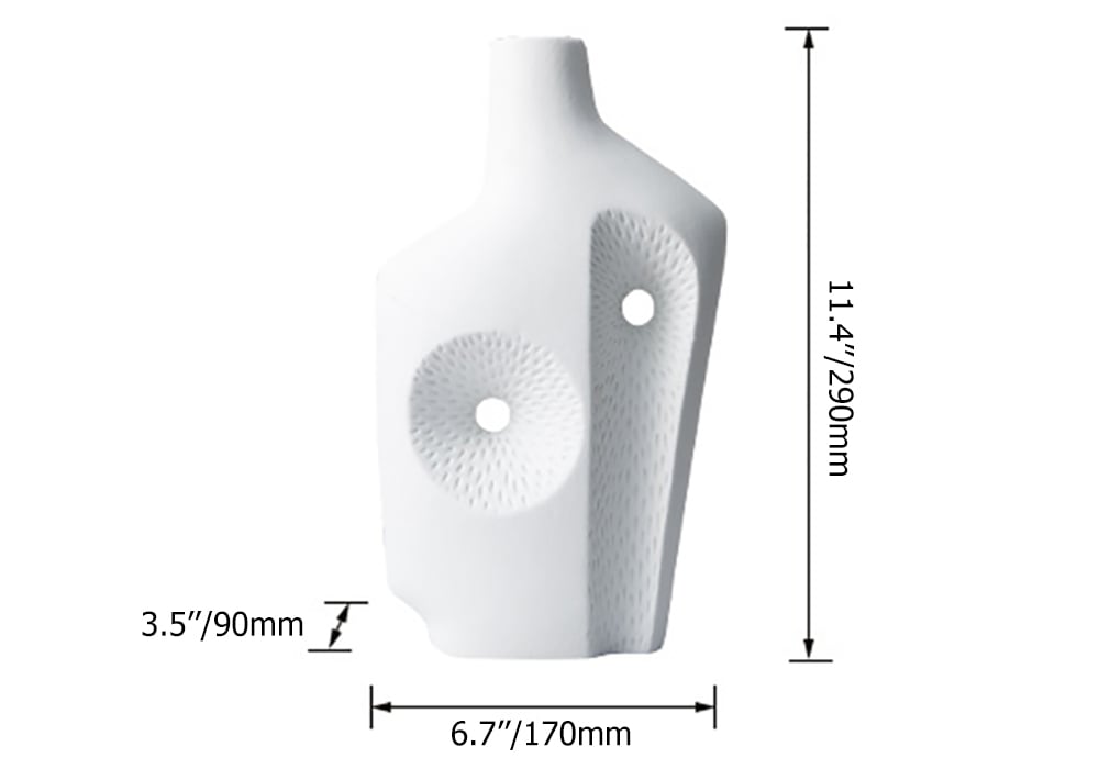 HMR - Modern White Resin Flower Vase Sculpture Home Decorative Figurine Object Desk Decor Art