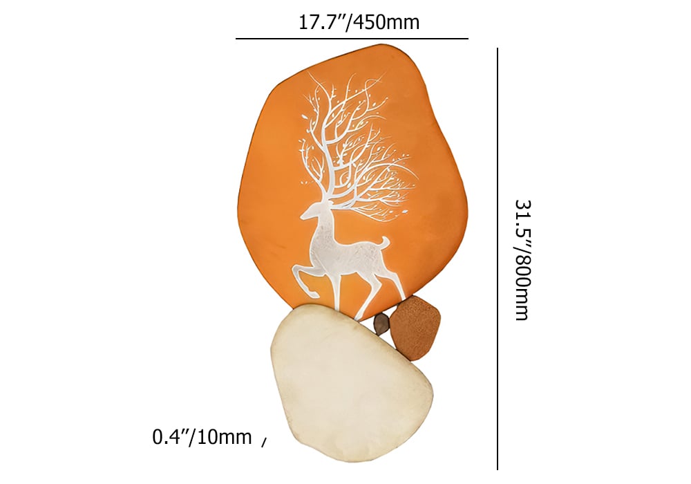 HMR - Modern Wooden Deer Wall Decor Irregular Abstract Elk Painting Art Living Room Bedroom