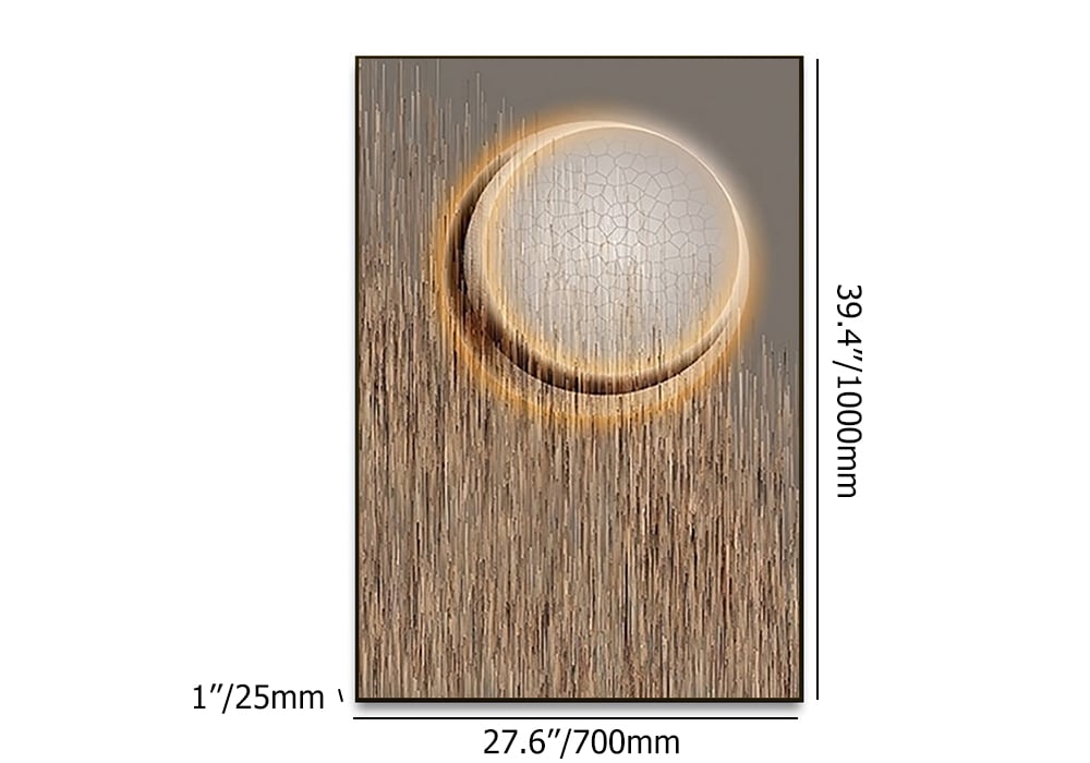 HMR - Abstract Round Moon Wall Decor Modern Geometric Painting Art Canvas Prints with Frame