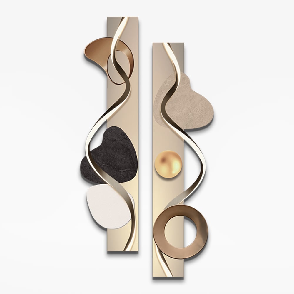 HMR - 39.4" Modern Abstract Geometric Multi-color Acrylic Wall Art with LED Backlighting
