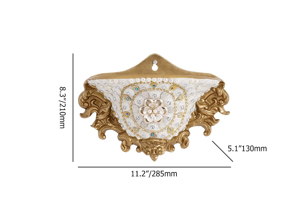 HMR - Shinely 11.2" European Retro Resin Wall Mount Flower Vase Decor Art Living Dining Room