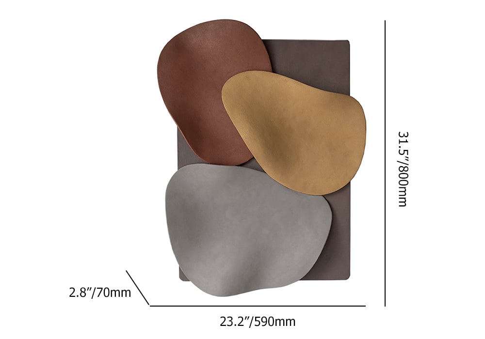HMR - 31.5" Large 3D Abstract & Geometric Metal Wall Decor Art for Living Room Bedroom