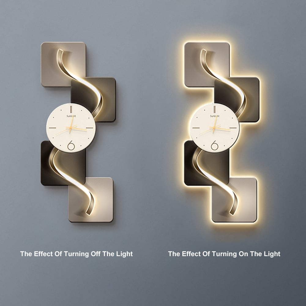 HMR - 39.4" Large Silent Wall Clock Light Modern Abstract Geometric Decor Art Living Room