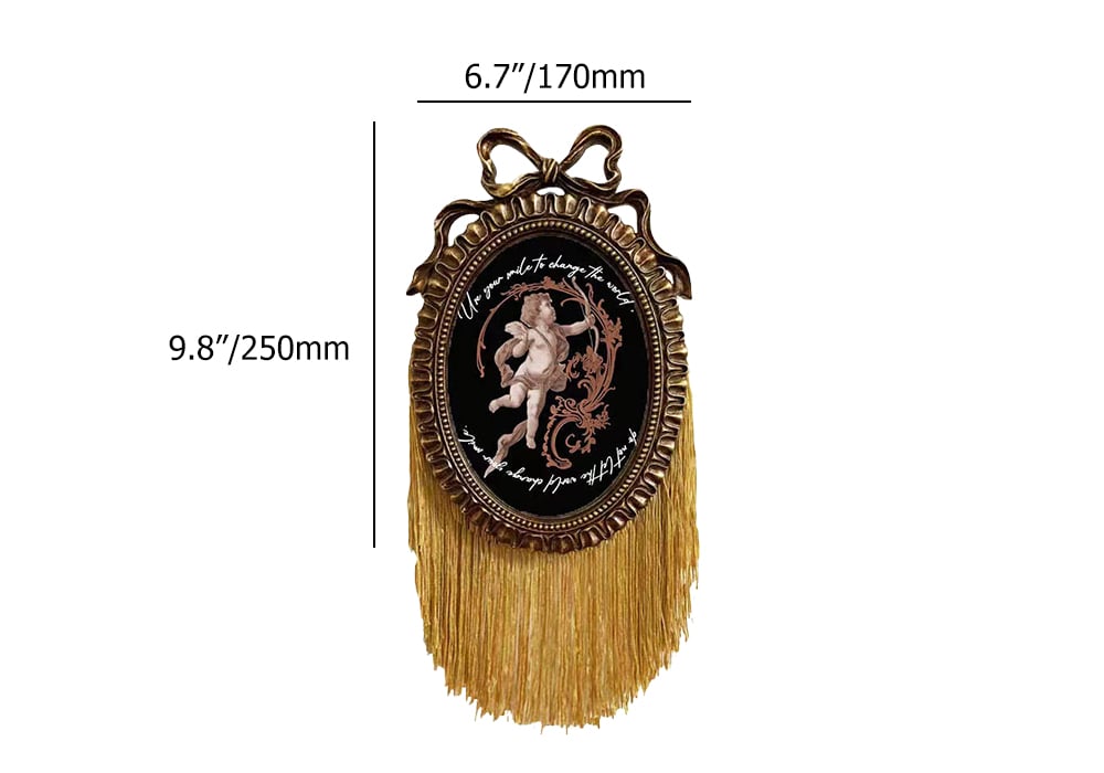 HMR - 5" x 7" Retro Gold Distressed Engraved Picture Frame Tassel Wall-mounted Photo Frame