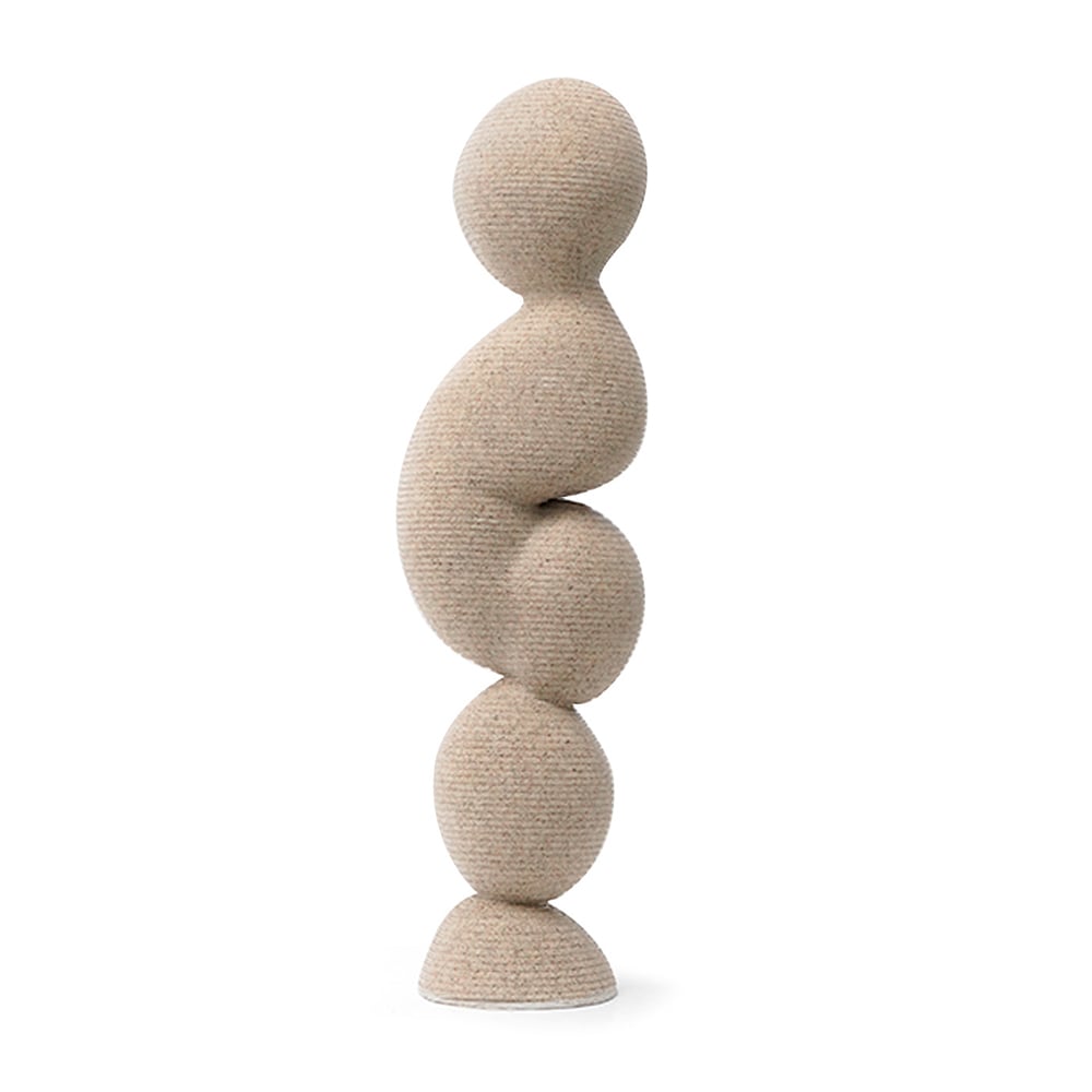 HMR - Modern Resin Abstract Sculpture Art Home Decorative Figurine Desk Decor in Off White