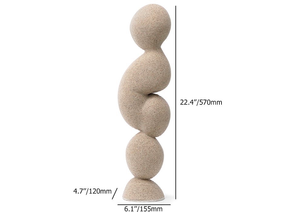 HMR - Modern Resin Abstract Sculpture Art Home Decorative Figurine Desk Decor in Off White