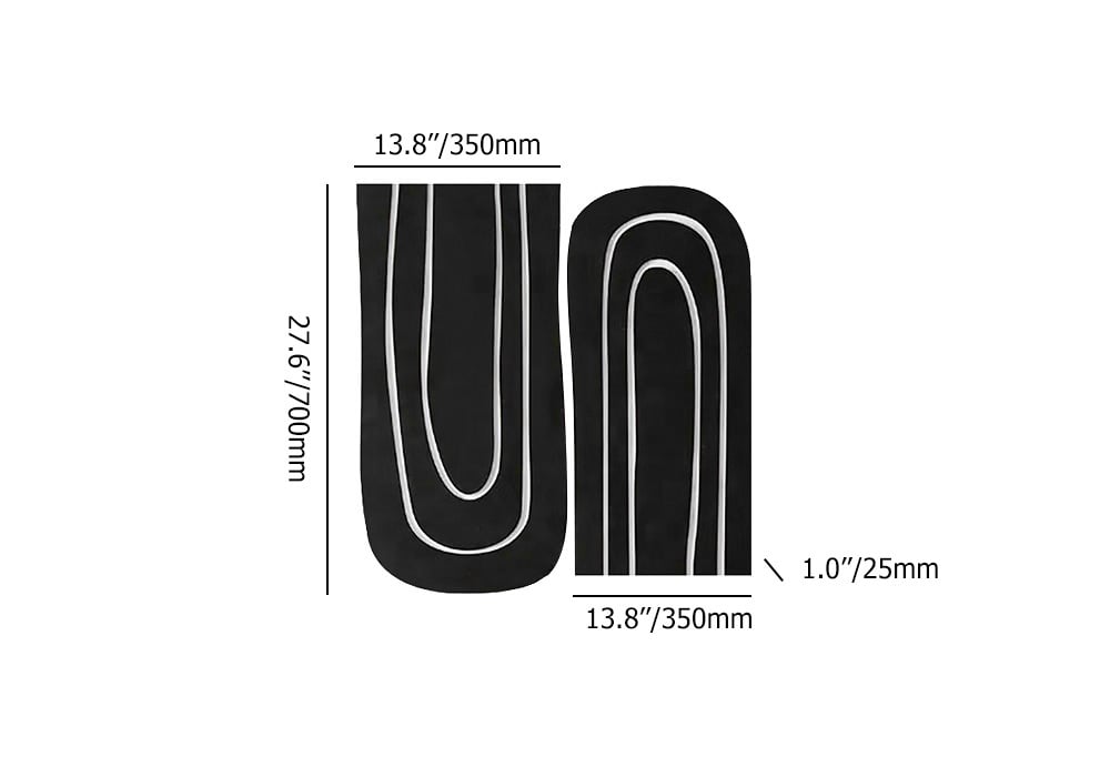 HMR - 2 Pieces Minimalist Abstract Geometric Wall Decor Art Set Living Room in Black & White