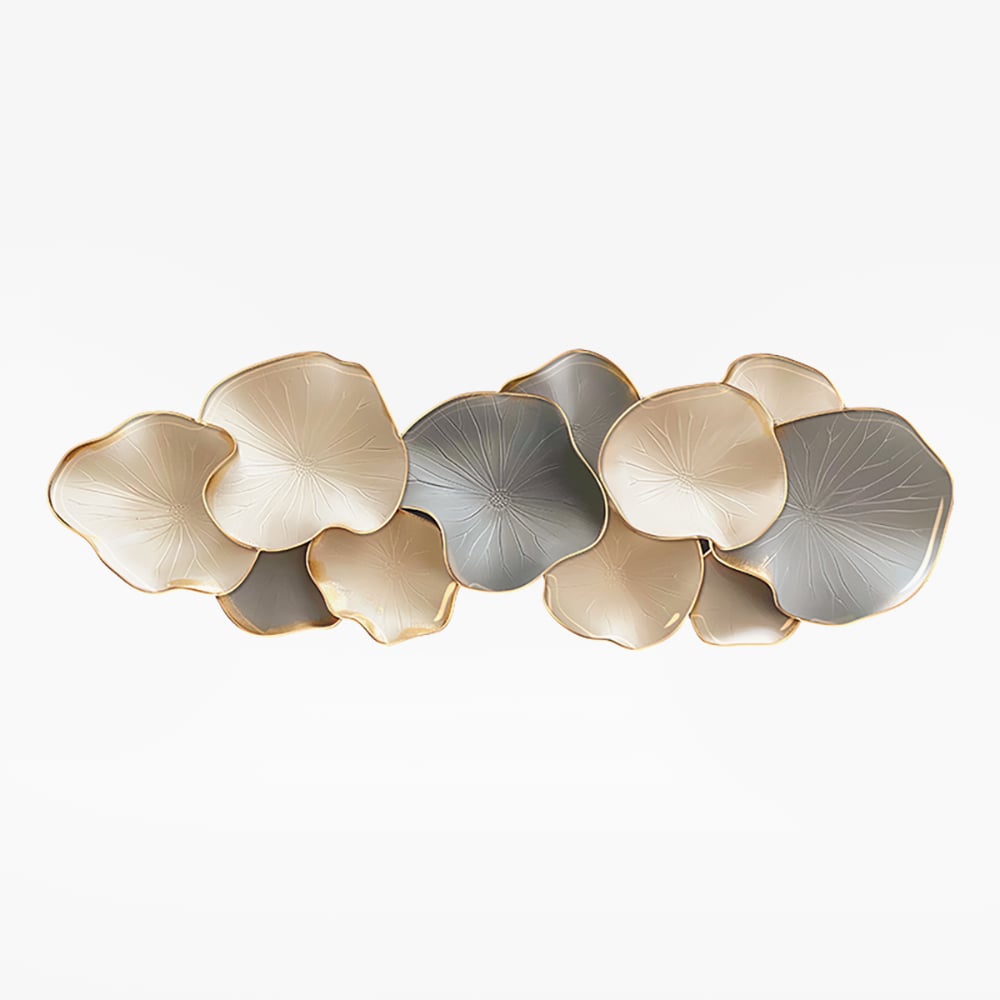 HMR - Textured Design Wall Decor in White and Gray with LED Light