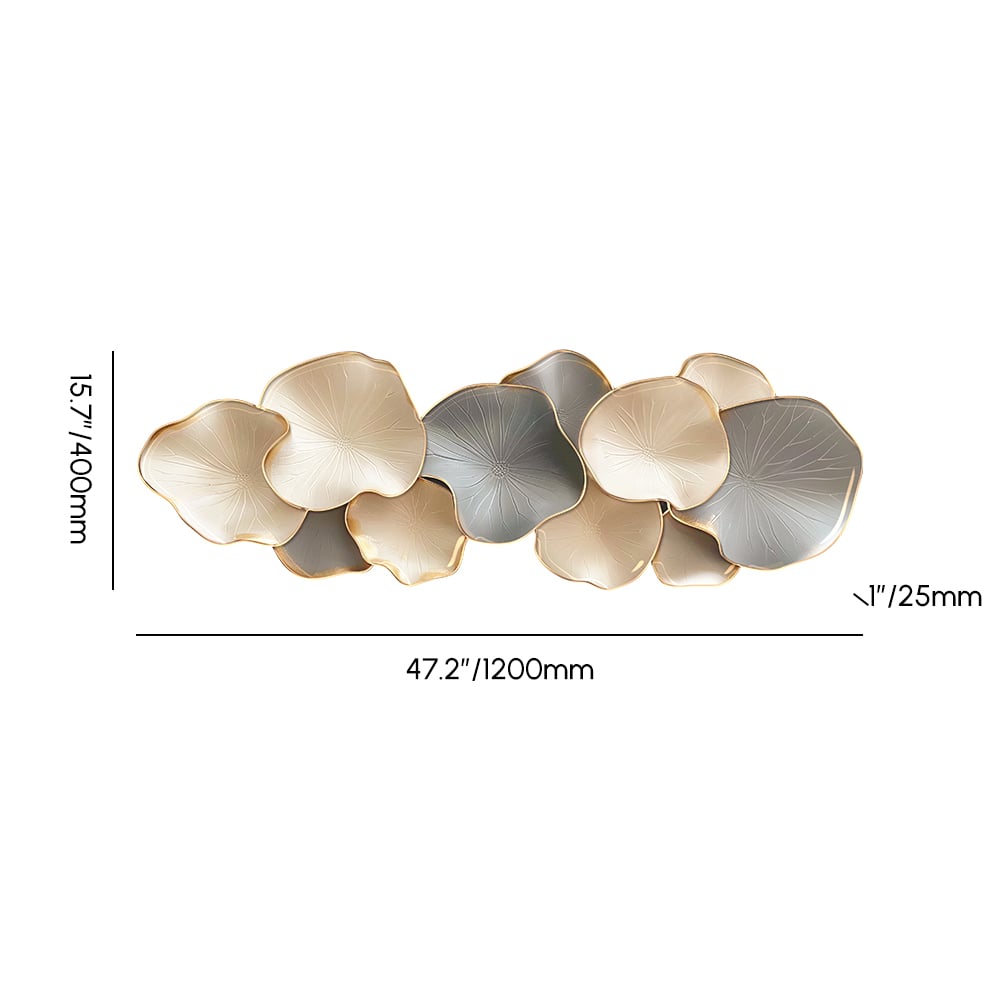 HMR - Textured Design Wall Decor in White and Gray with LED Light