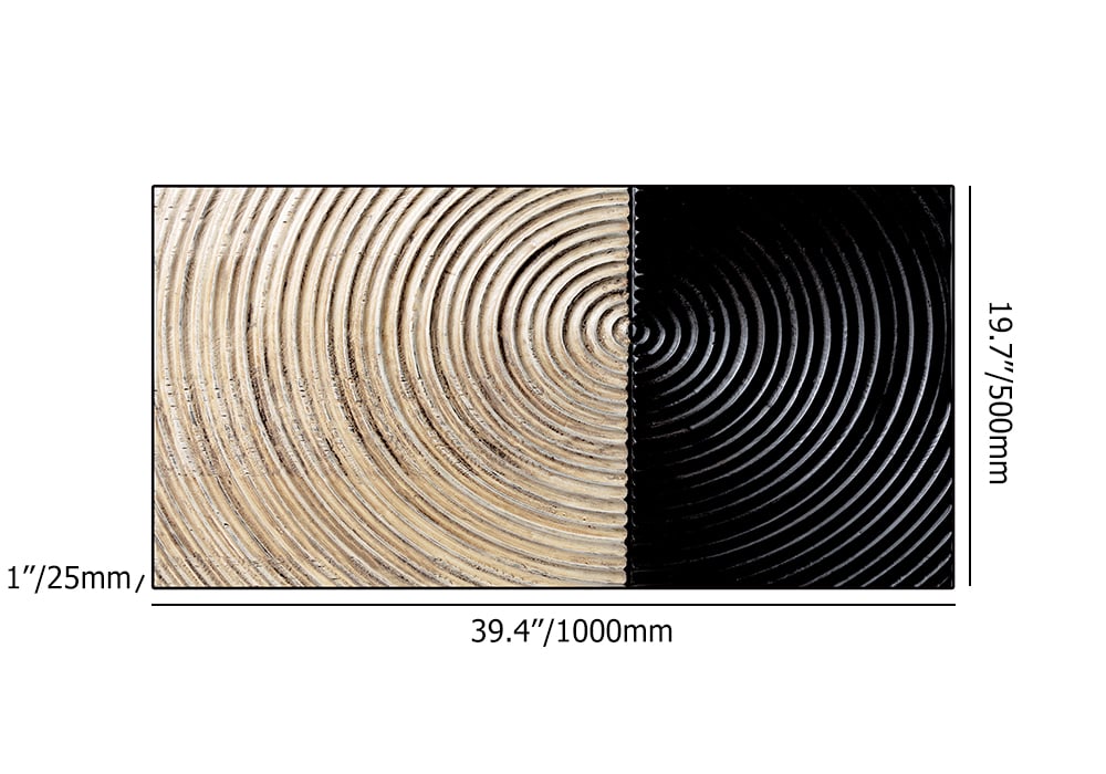 HMR - Modern Wall Decor for Living Room Abstract Print Art with Frame in Natural & Black