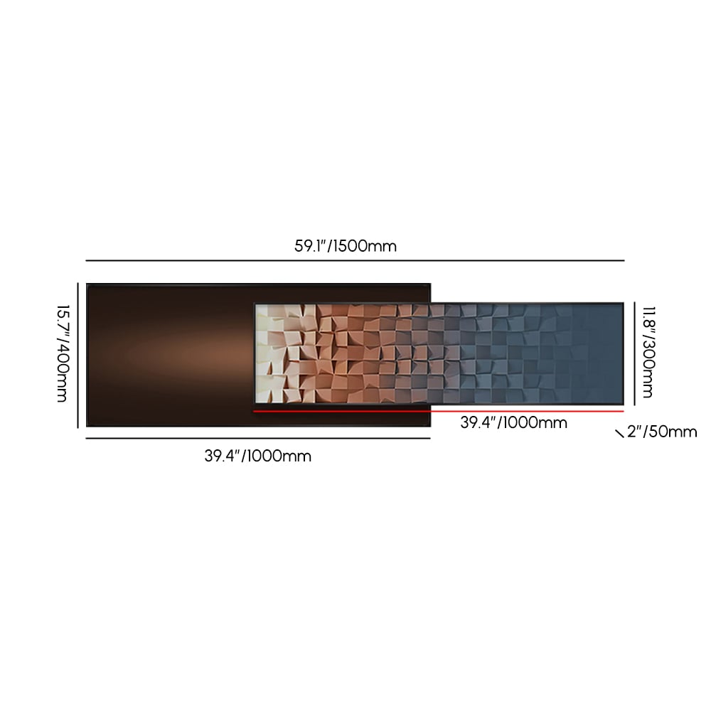 HMR - 59"× 15.7" Modern Adjustable Length Gradient Wall Decor