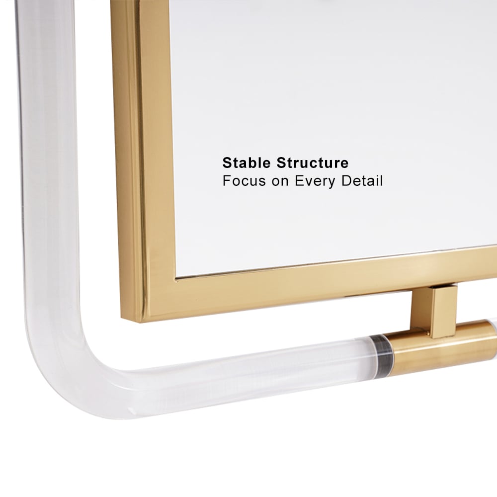 HMR - 47.2"Modern Gold Full Length Large Long Wall Mirror Decor Acrylic & Metal Frame