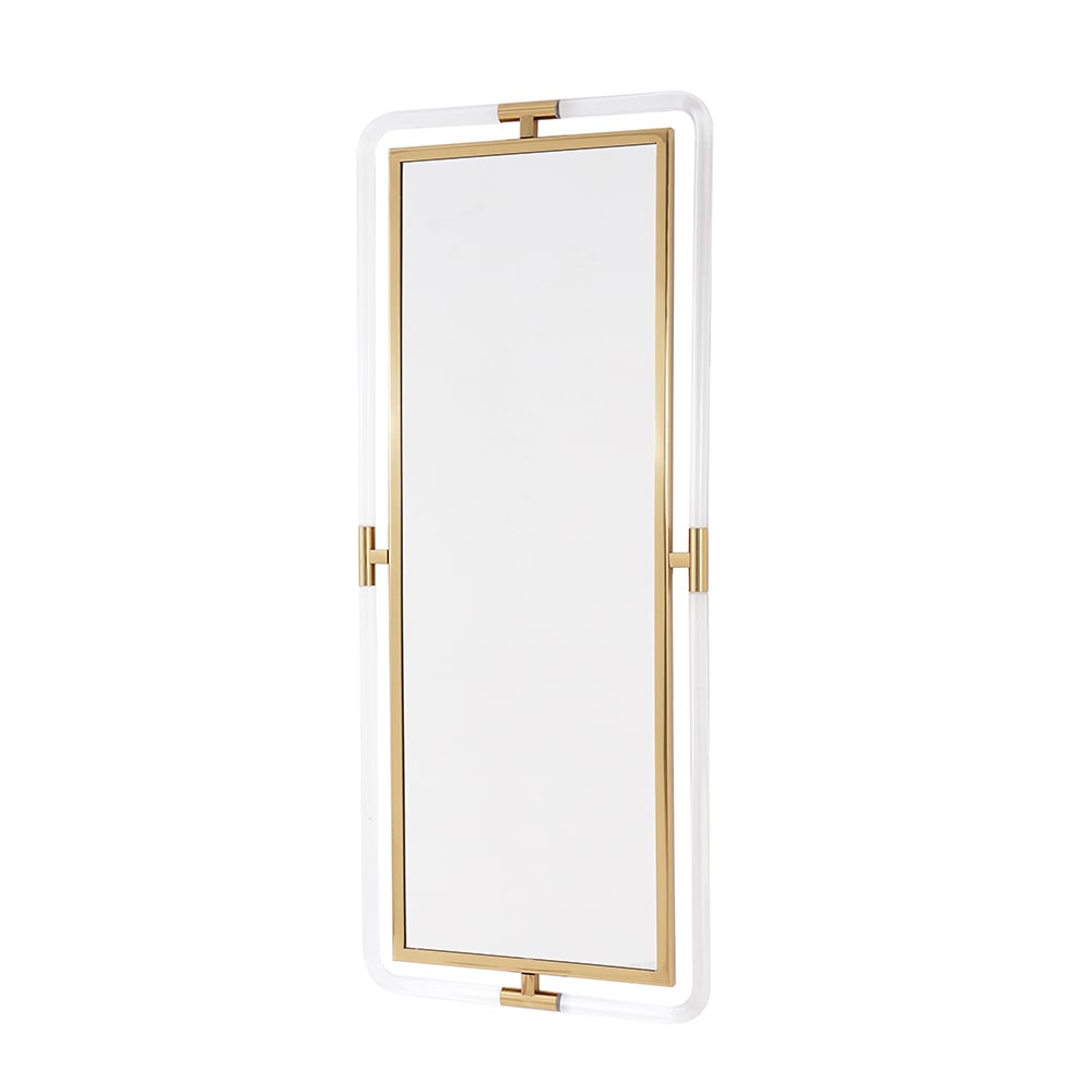 HMR - 47.2"Modern Gold Full Length Large Long Wall Mirror Decor Acrylic & Metal Frame