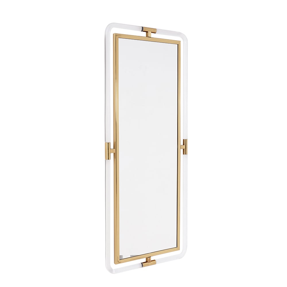 HMR - 47.2"Modern Gold Full Length Large Long Wall Mirror Decor Acrylic & Metal Frame