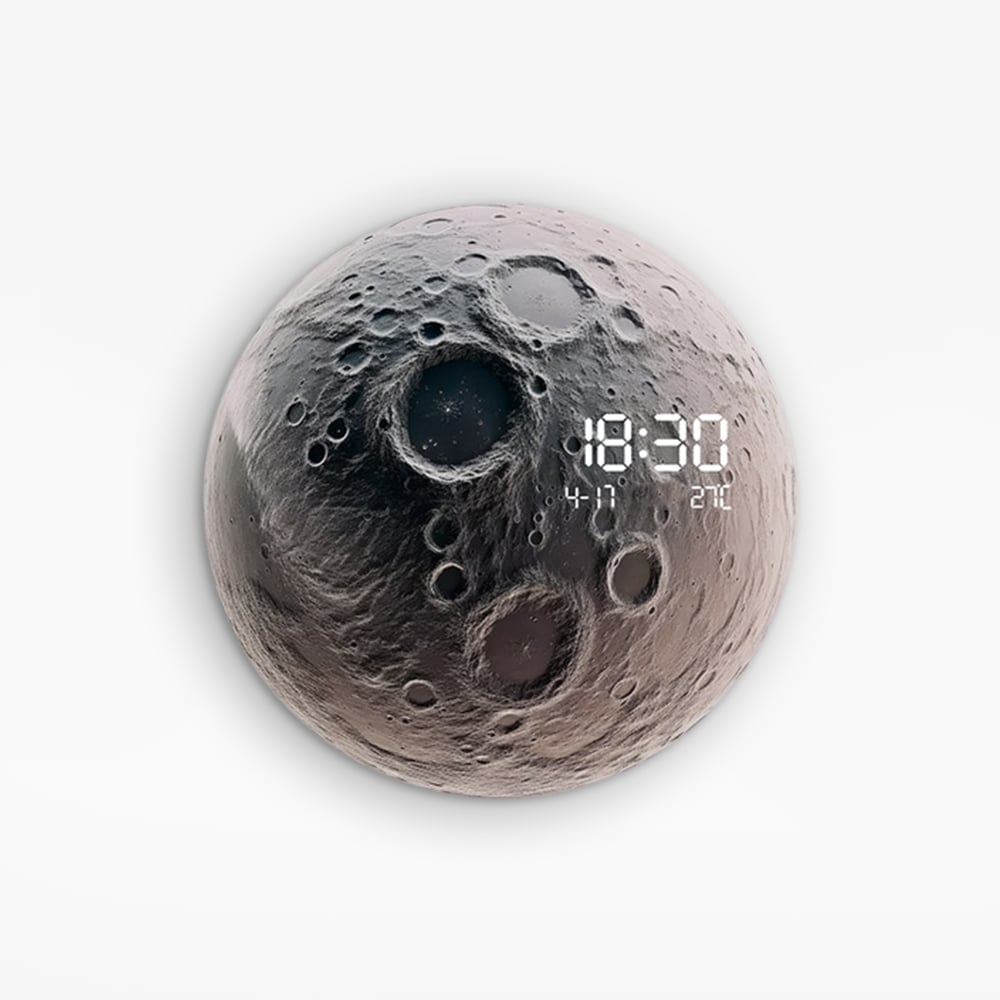 HMR - Modern and Unique LED Wall Clock Moon-inspired Home Decor