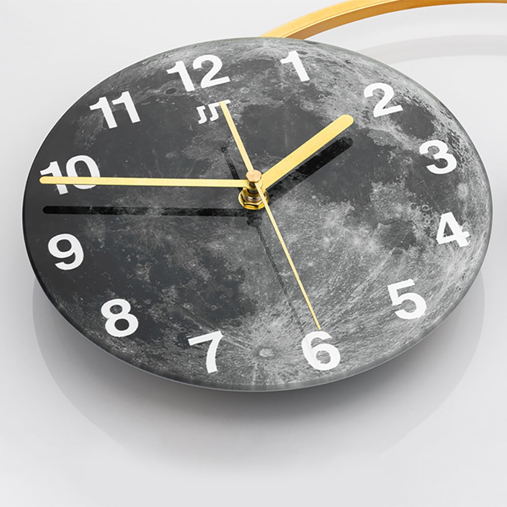HMR - 20.5" Modern Astronaut Metal Acrylic Round Wall Clock with LED Lights
