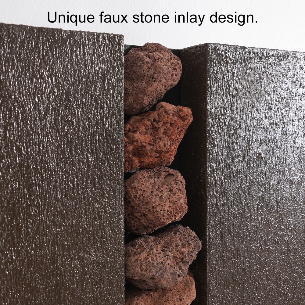 HMR - 2 Pieces Modern 23.6" Square Abstract Stone Wall Decor Art Set Living Room Bedroom