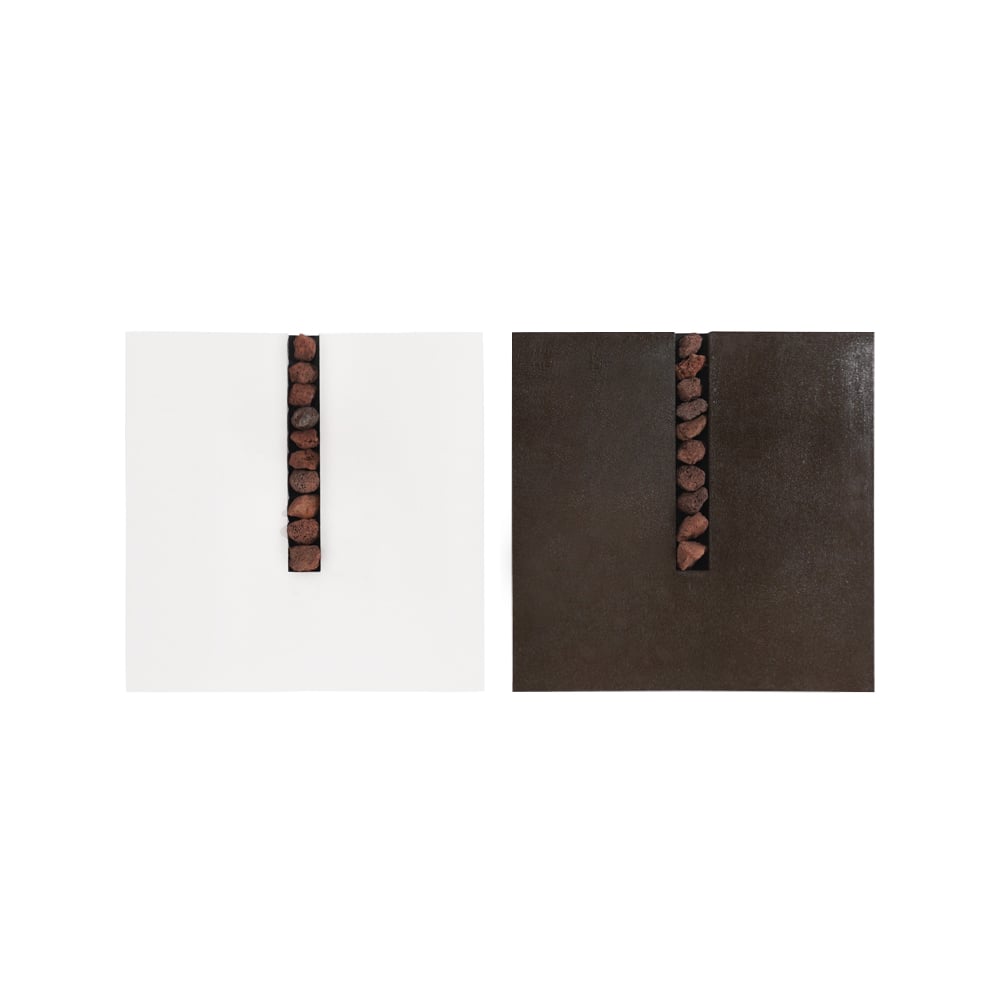 HMR - 2 Pieces Modern 23.6" Square Abstract Stone Wall Decor Art Set Living Room Bedroom