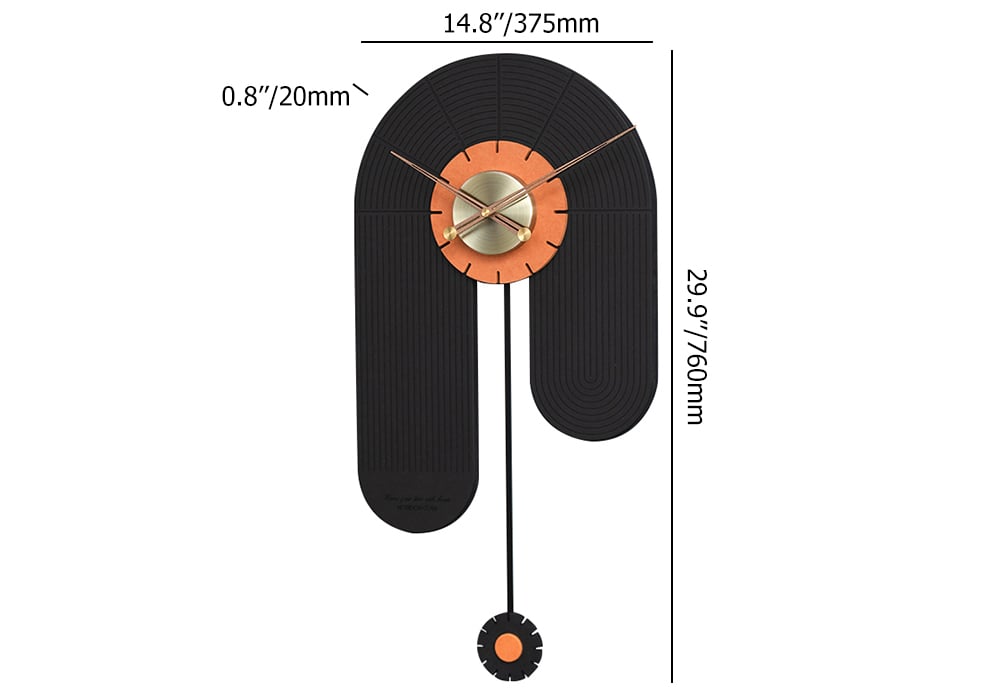 HMR - Modern Large Wall Clock Irregular Metal Oversized Decorative Wall Clocks in Black