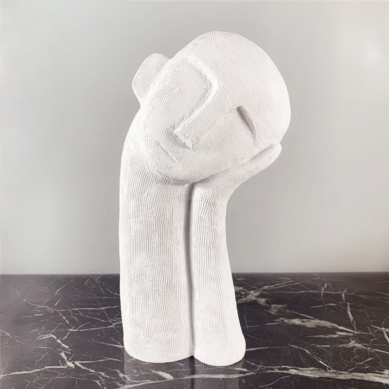 HMR - Modern Abstract White Resin Person Ornament Sculpture Home People Figurine Decor Art