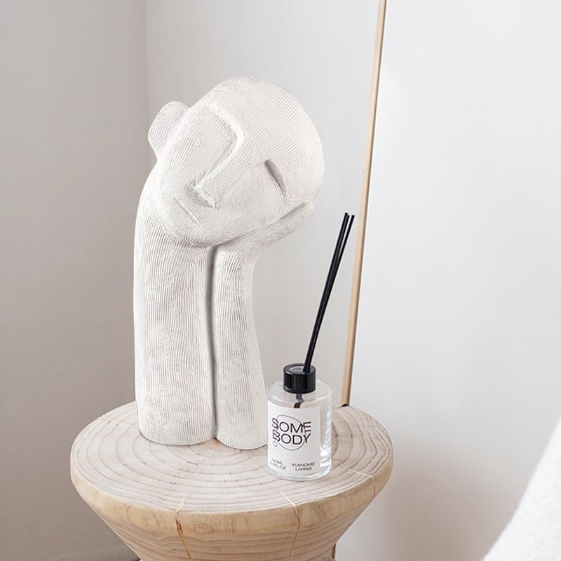 HMR - Modern Abstract White Resin Person Ornament Sculpture Home People Figurine Decor Art