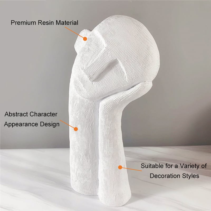 HMR - Modern Abstract White Resin Person Ornament Sculpture Home People Figurine Decor Art