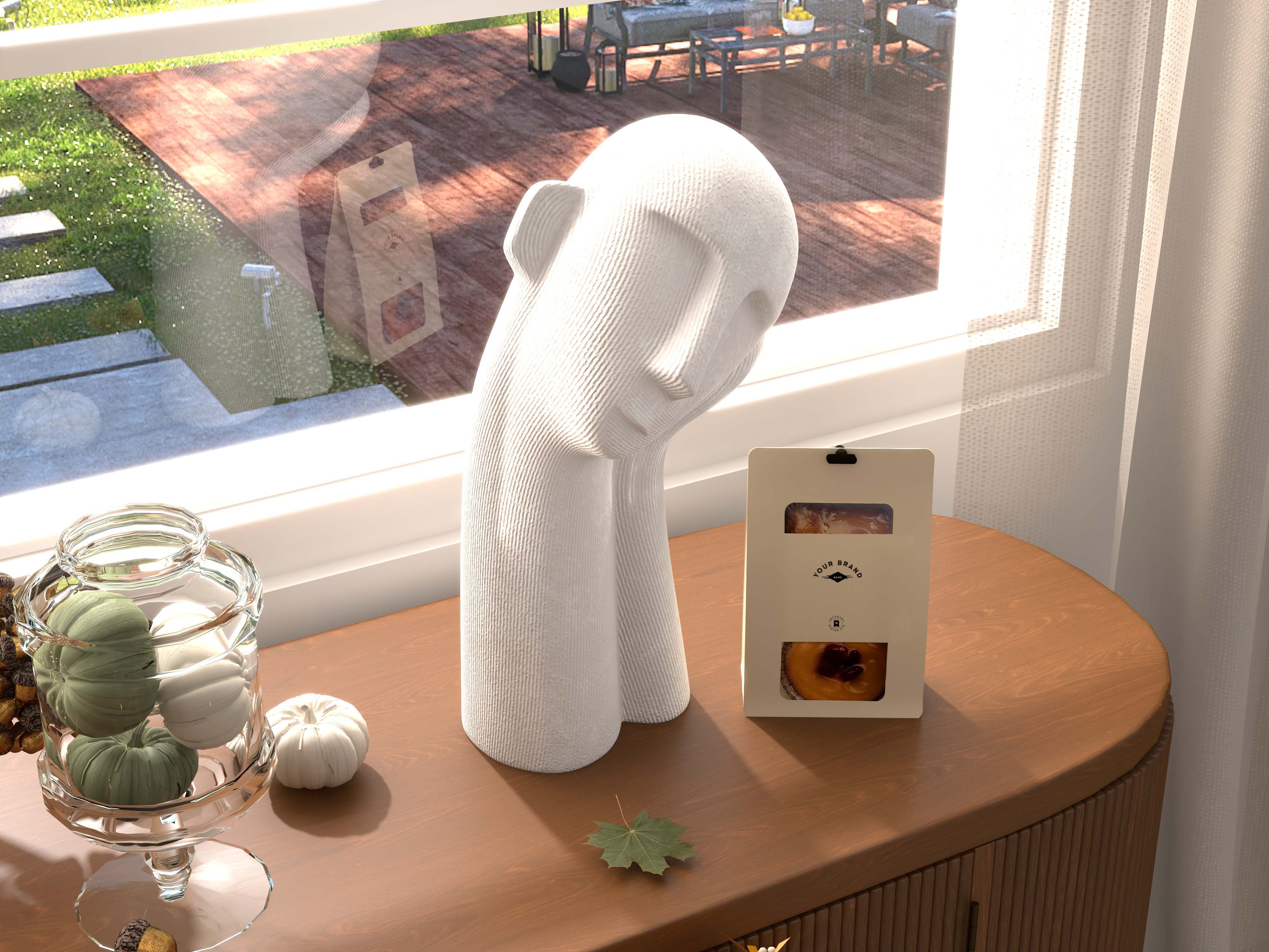 HMR - Modern Abstract White Resin Person Ornament Sculpture Home People Figurine Decor Art