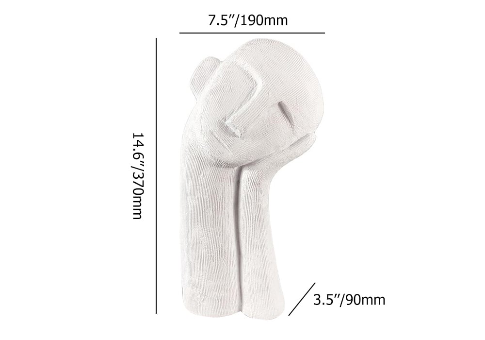 HMR - Modern Abstract White Resin Person Ornament Sculpture Home People Figurine Decor Art