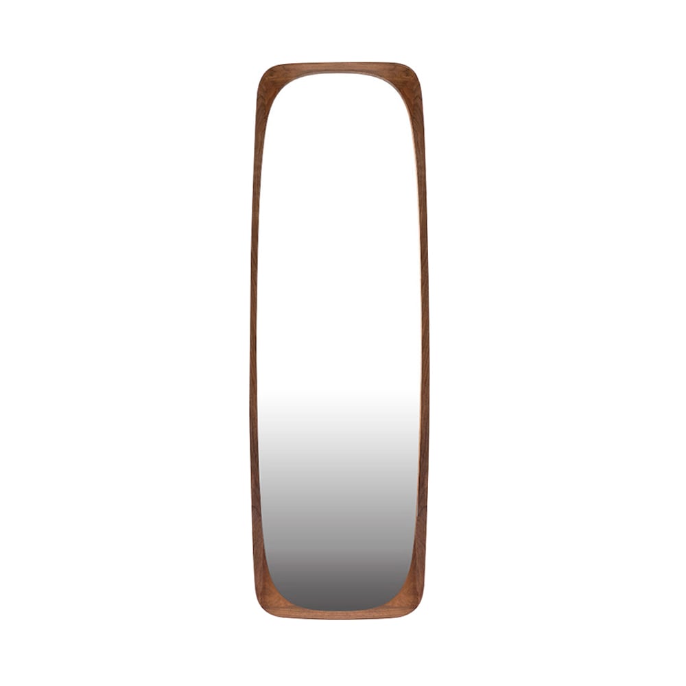 HMR - Mid-Century Rectangle Full Length Floor Mirror Wood Frame 69"x 20" Leaning Mirror Walnut