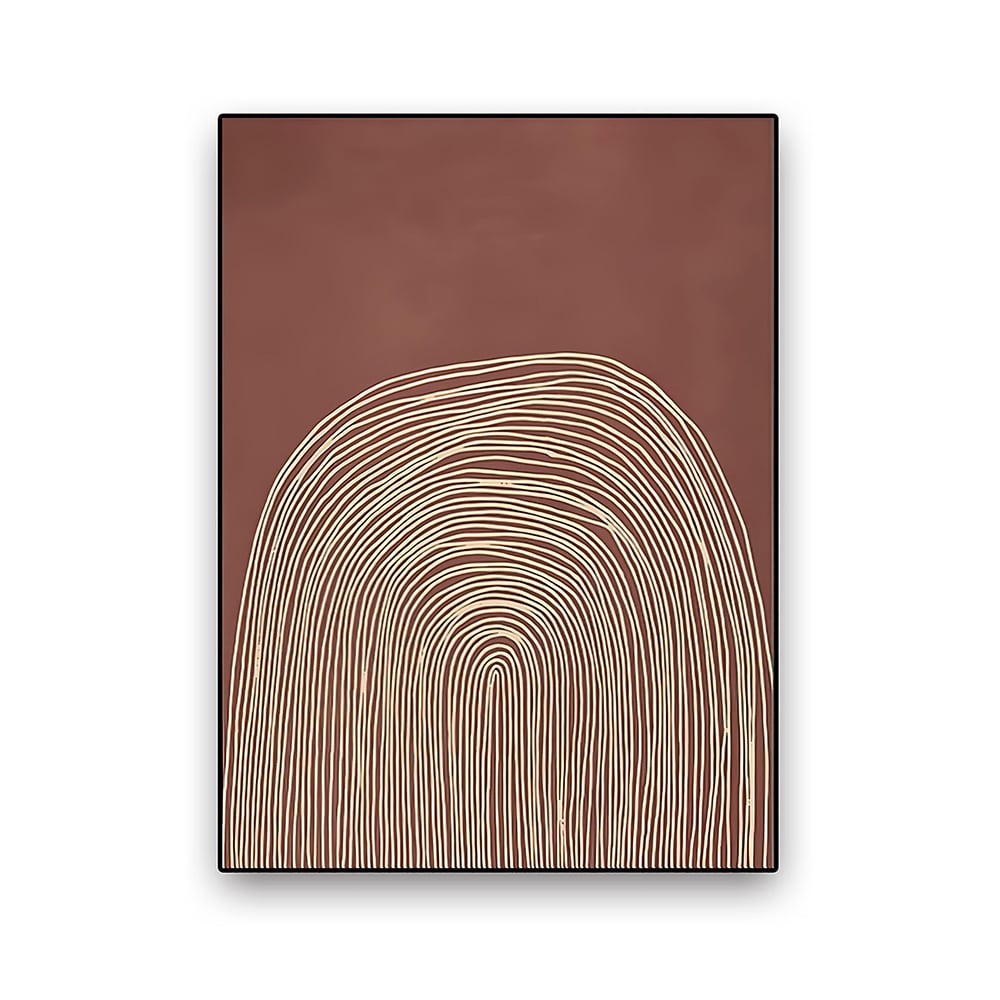 HMR - Modern Wall Decor for Living Room Bedroom Abstract Geometric Print Art in Red & Gold