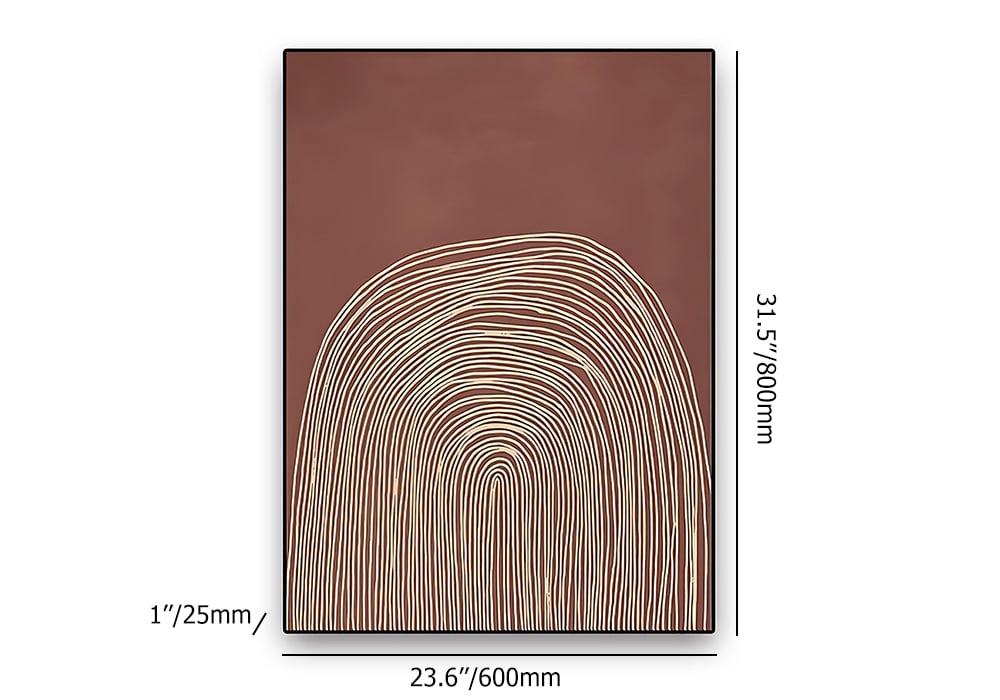 HMR - Modern Wall Decor for Living Room Bedroom Abstract Geometric Print Art in Red & Gold