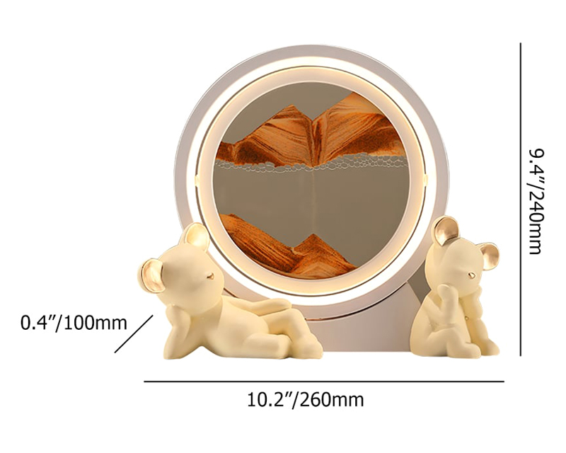 HMR - LED Sand Art Lamp Abstract Sand Timer Rotating Sandscape Decor Ornament Living Room