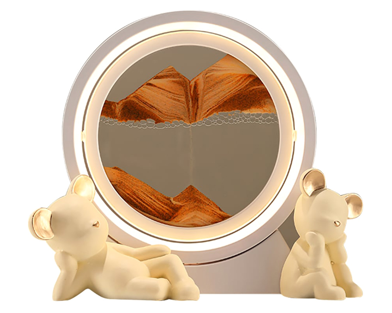 HMR - LED Sand Art Lamp Abstract Sand Timer Rotating Sandscape Decor Ornament Living Room
