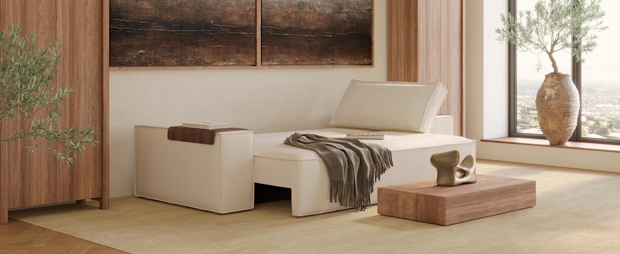 Innovation Living Newilla Sofa Bed with Wide Arms - 255 Adario Basmati