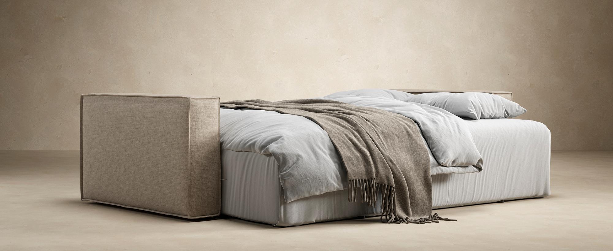 Innovation Living Newilla Sofa Bed with Standard Arms - 529 Bouclé Charcoal