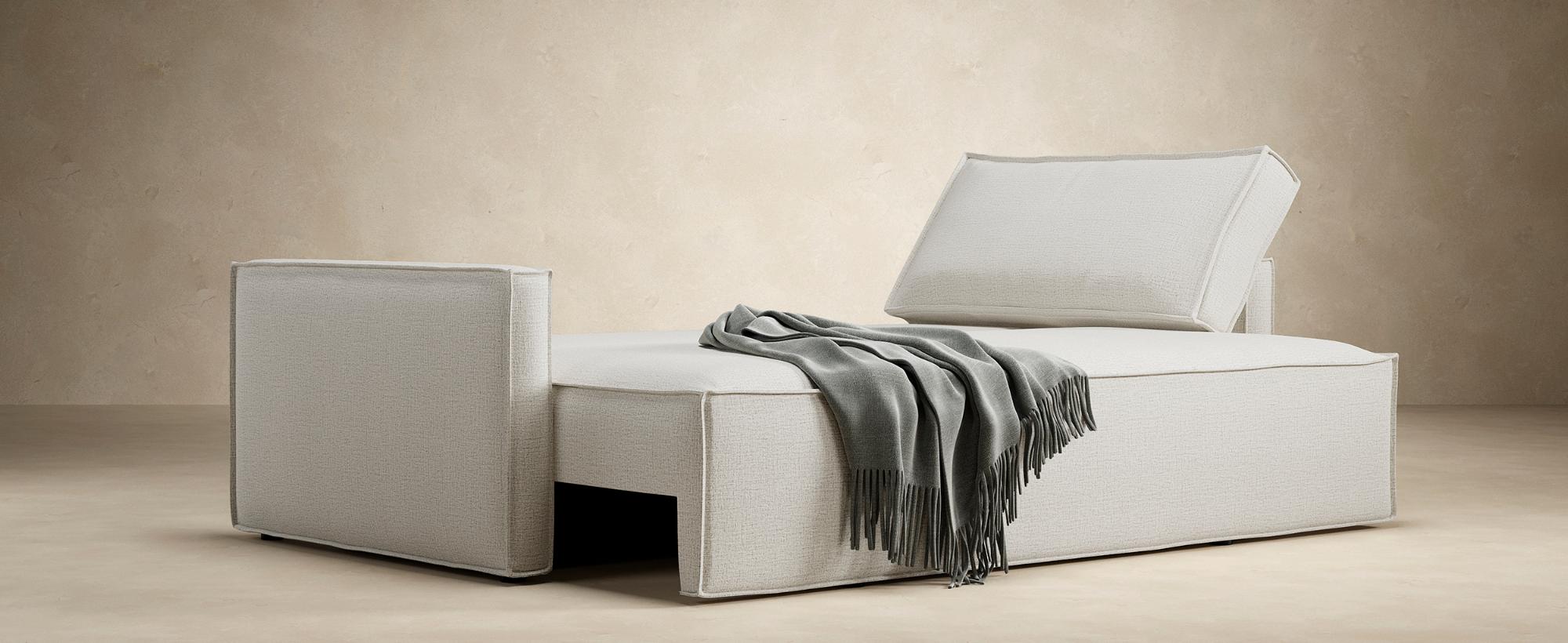 Innovation Living Newilla Sofa Bed with Slim Arms - 539 Bouclé Beige